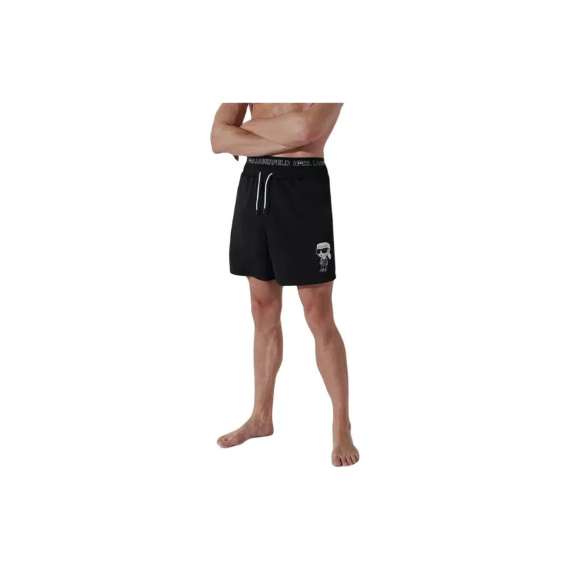 KARL LAGERFELD / Karl Lagerfeld Jeans Ikon Double waistband Swim Shorts-1
