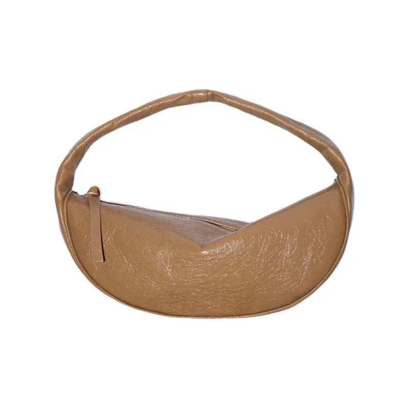 By Far Cush Sparrow Leather Creased Shoulder Bag-0