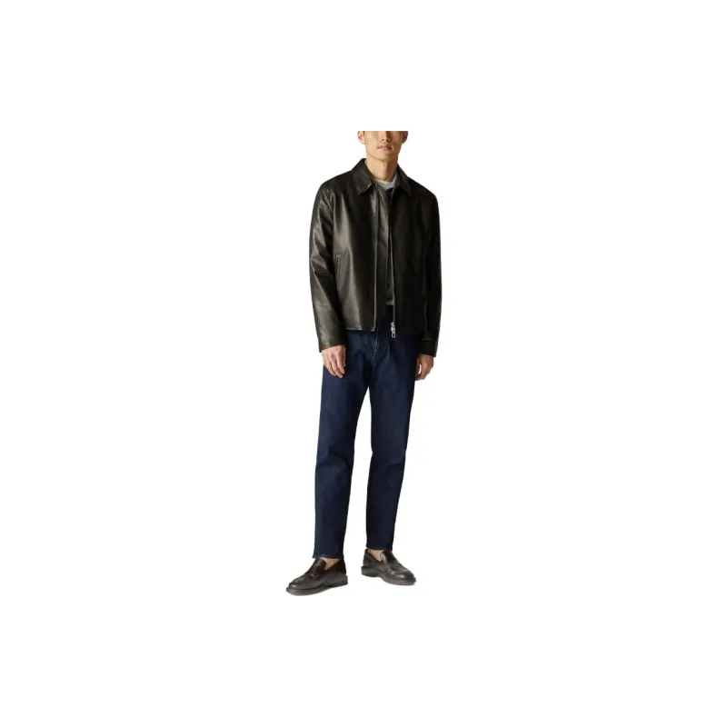 Loro Piana FW23 Leather Jacket Men's Black-2