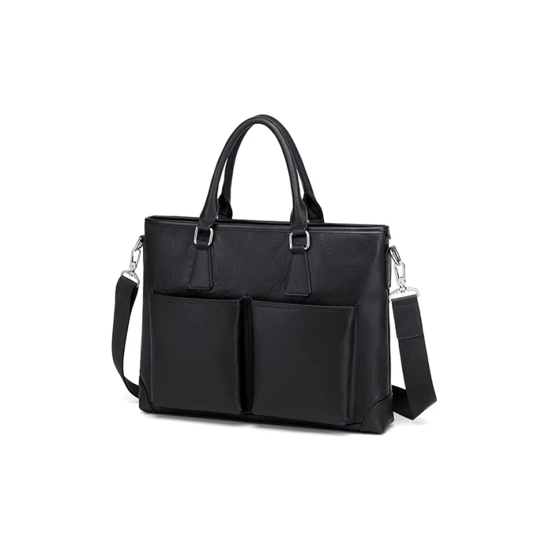 MashaLanti Cow Leather Crossbody Handbags Men's Black-1
