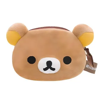 SAN X Brother Bear Rilakkuma Face Shaped Coin Purse Storage Bag Dolls Plush Doll 10cm Height