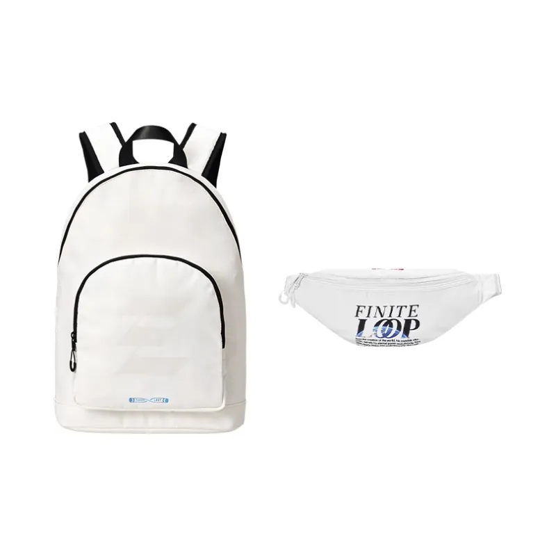 FINITE LOOP Bottle Eco Friendly Cloth Backpack Unisex Gardenia White-6