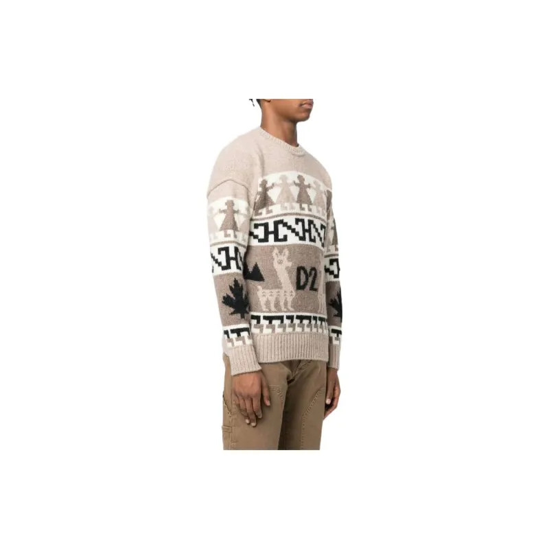 DSQUARED2 Jacquard knit Alpaca Wool Jumper-3