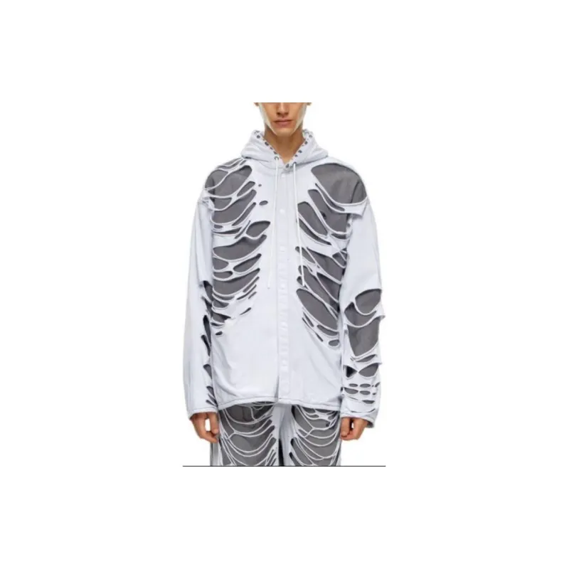 DIESEL D-Dewny-Hood-S Cut-Out Detailed Shirt-1