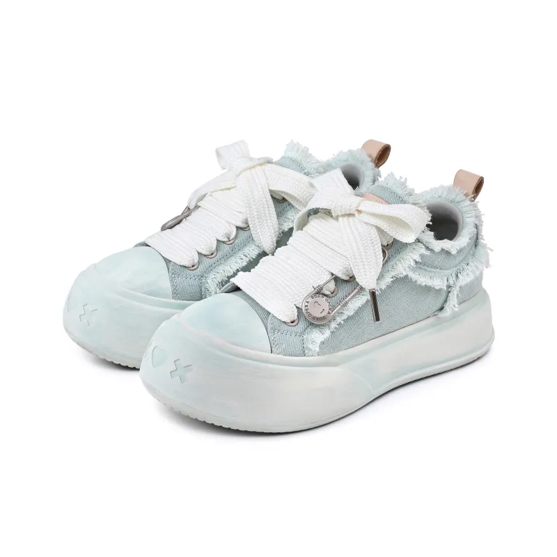SOAP OPERA Wiping Color Series Skateboard Shoes Unisex Low Top Green/White-2