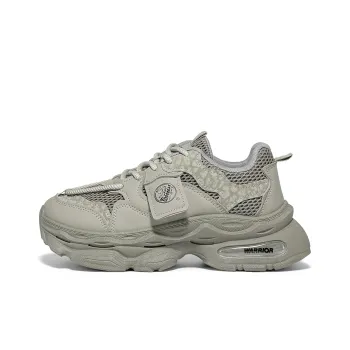 Warrior Height Increasing Balance Support Wear Resistant Lightweight Low Top Chunky Sneakers Women's Gray Green