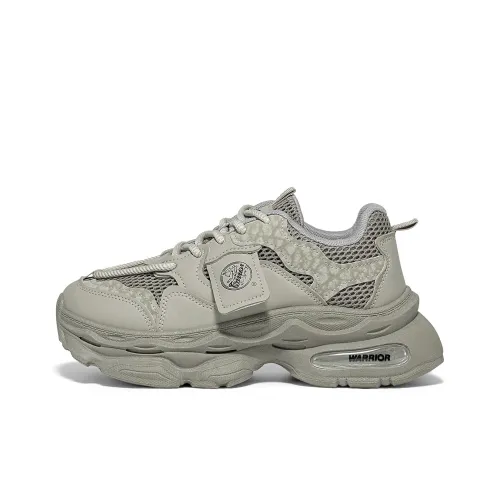 Warrior Height Increasing Balance Support Wear Resistant Lightweight Low Top Chunky Sneakers Women's Gray Green