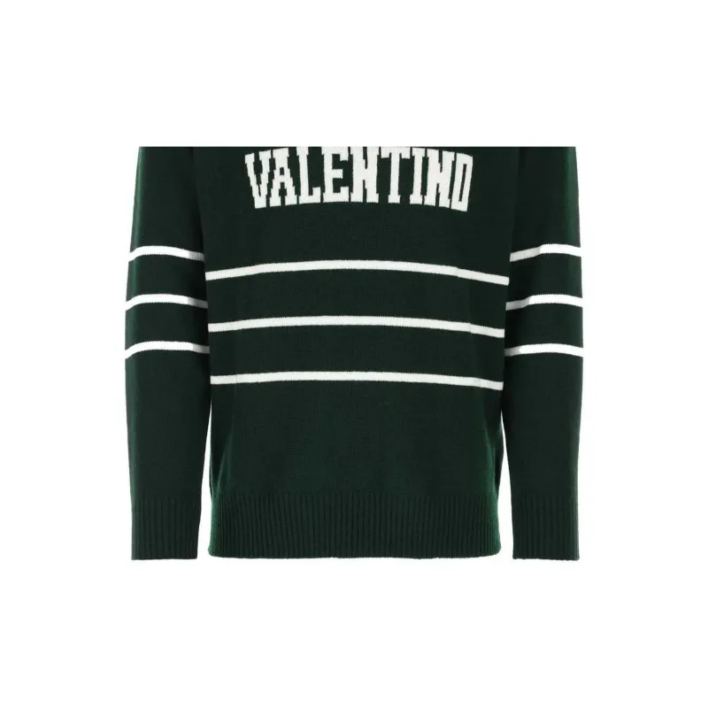 Valentino Logo Intarsia Long-Sleeved Jumper-6
