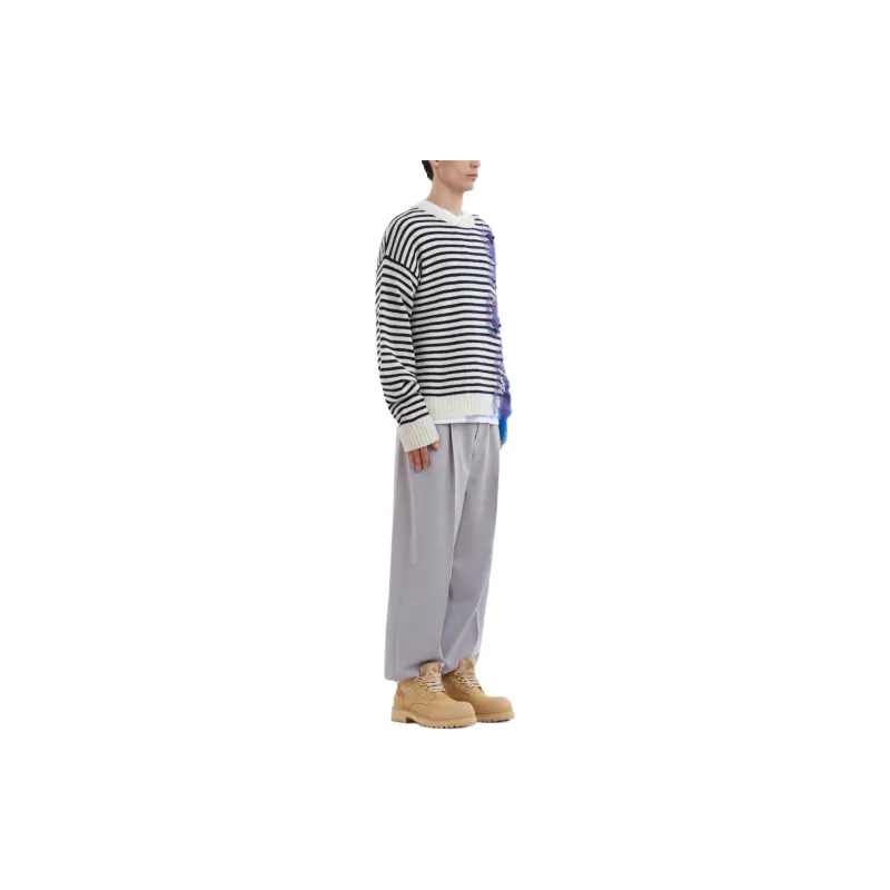 MARNI Distressed effect Colour block Jumper-3