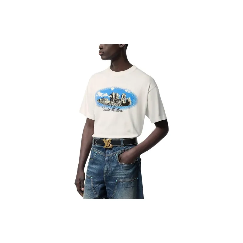 LOUIS VUITTON Graphic Short Sleeved Cotton Crewneck-7