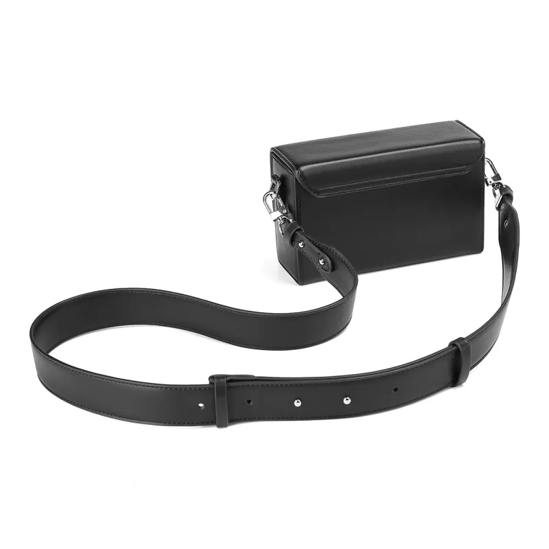Yawei Kuroda PU Box Bag Handheld, One Shoulder, Crossbody Trumpets Unisex Black-6