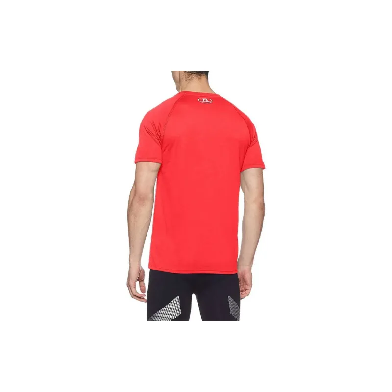 Under Armour Crew Neck Loose Fit Straight Short Sleeved T Shirt Men's Red-3