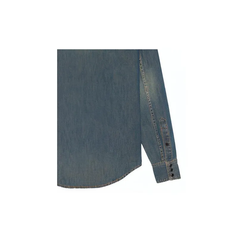 SAINT LAURENT Shirts Men Blue-4