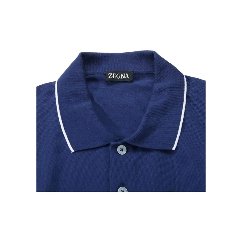 Zegna Polo Shirt Men's Workwear Blue-4