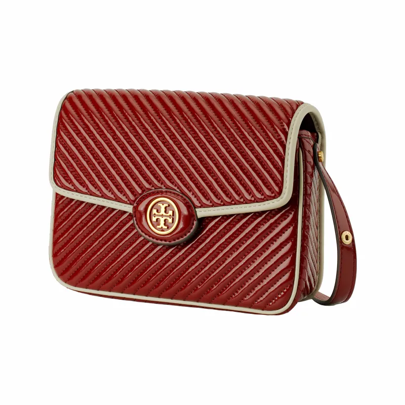TORY BURCH Robinson Split Cow Leather Messenger Bag, Handbag, Shoulder Bag Regular Women's Red-2