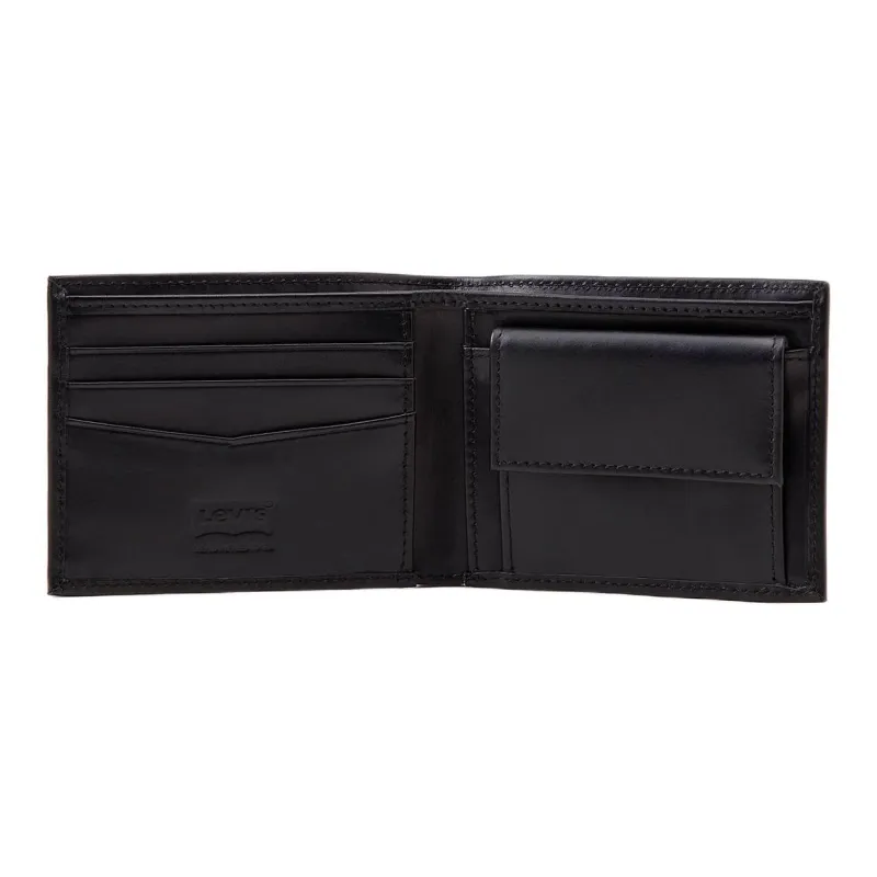 Levi’s Grained Cow Leather Wallet Men's Black-2