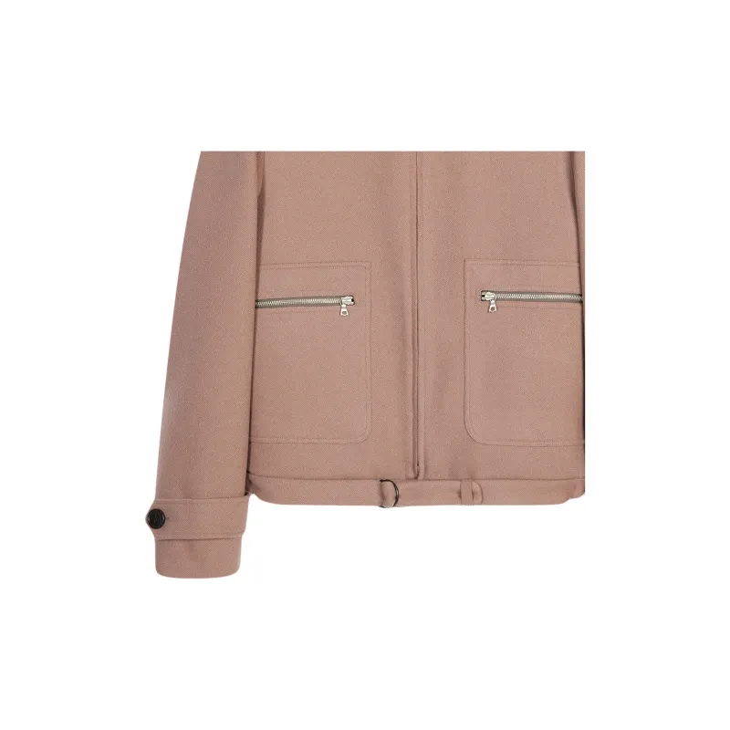 DRIES VAN NOTEN Faux Fur Collar Wool Bomber Jacket-4