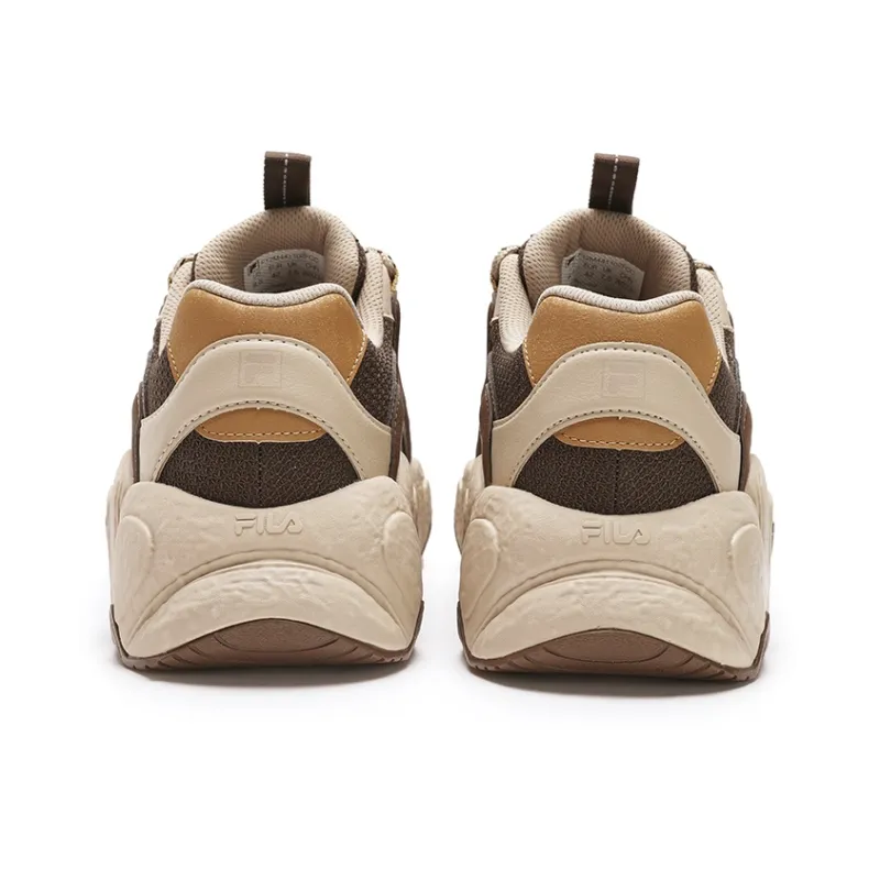 FILA Croissant Coverage Wear Resistant Slip Resistant Low Top Running Shoes Men's Coffee Dark Brown-3