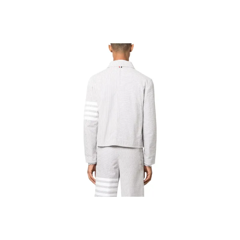 THOM BROWNE Unconstructed 4 Bar Seersucker Jacket-1