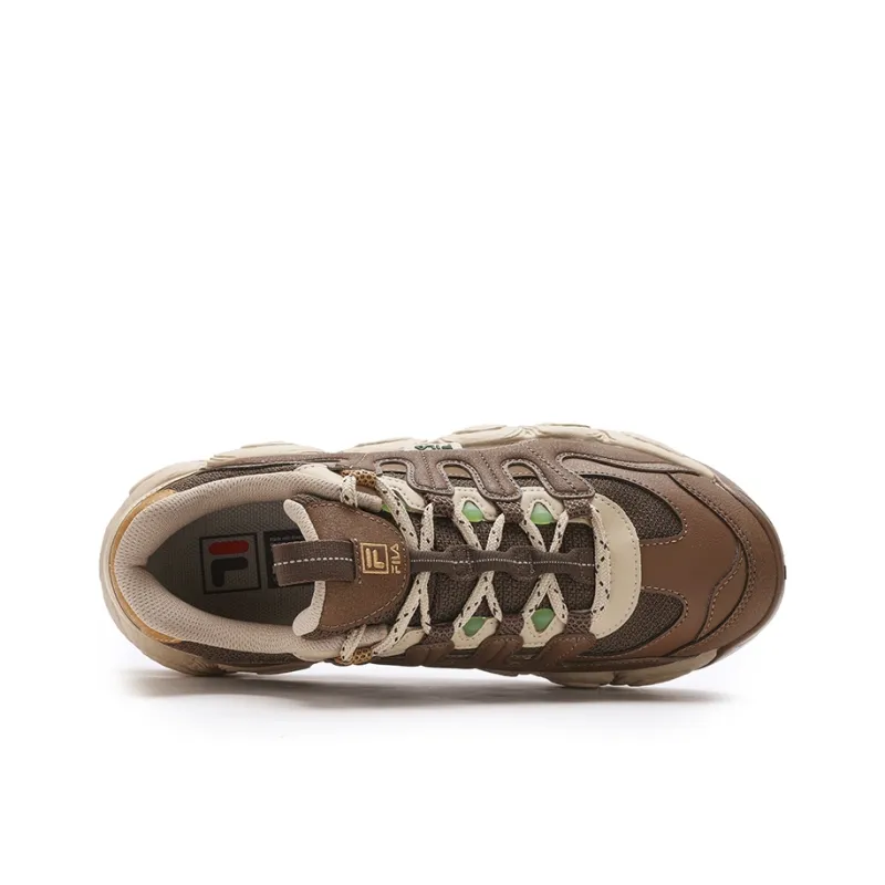 FILA Croissant Coverage Wear Resistant Slip Resistant Low Top Running Shoes Men's Coffee Dark Brown-2