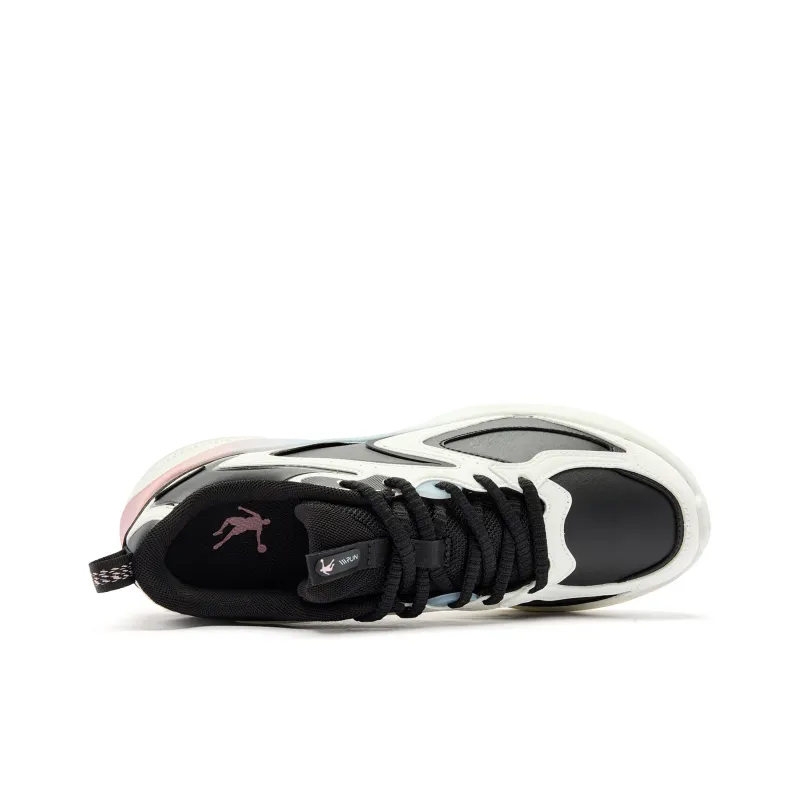 QIAODAN Anti Slip Wear Resistant Low Top Q COZY SOFT Running Shoes Women's Black White-3
