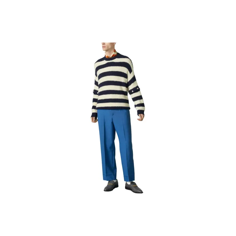 GUCCI Striped Crew neck Brushed Jumper-4