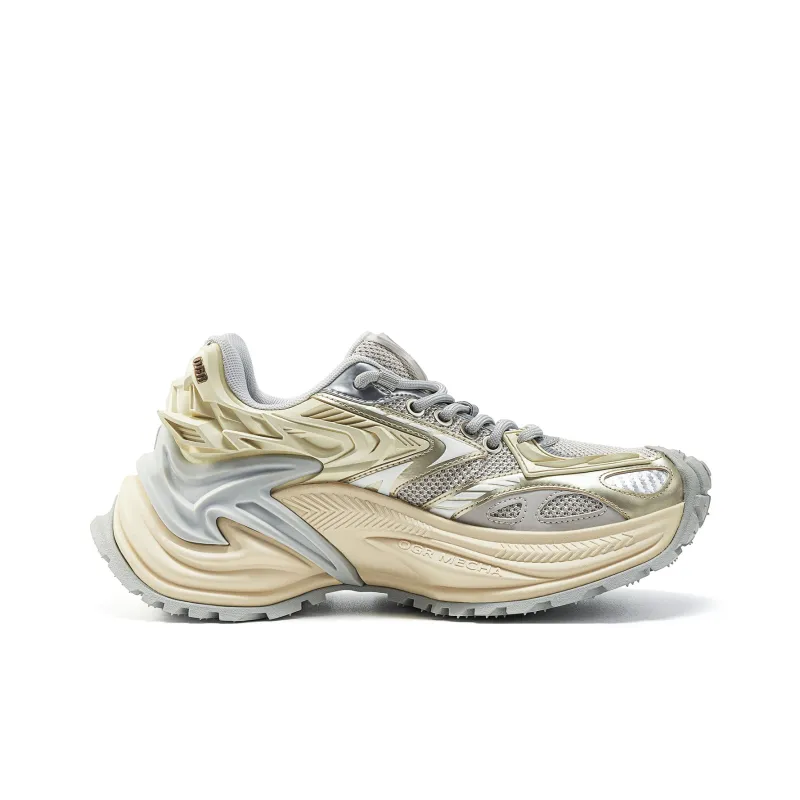 OGR Anti Slip Wear Resistant Low Top Running Shoes Unisex Light Gray Blue Oat Og Cream-1
