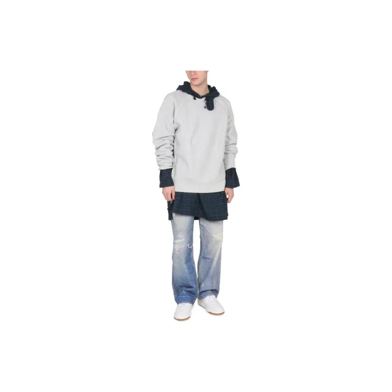 ENGINEERED GARMENTS Check Hooded Sweatshirt-1