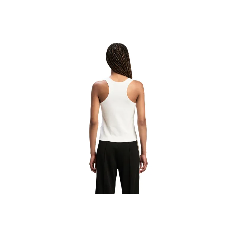 PALM ANGELS Logo Embroidered Ribbed Tank Top-2