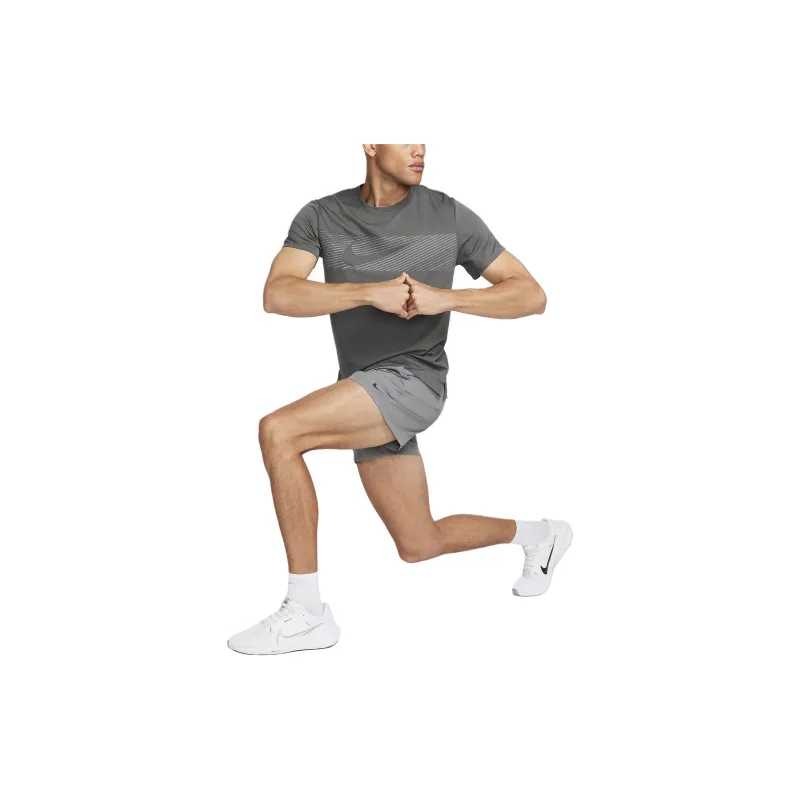 Nike Dri-FIT UV Short-Sleeve Running Top T-Shirt Men's Gray-1