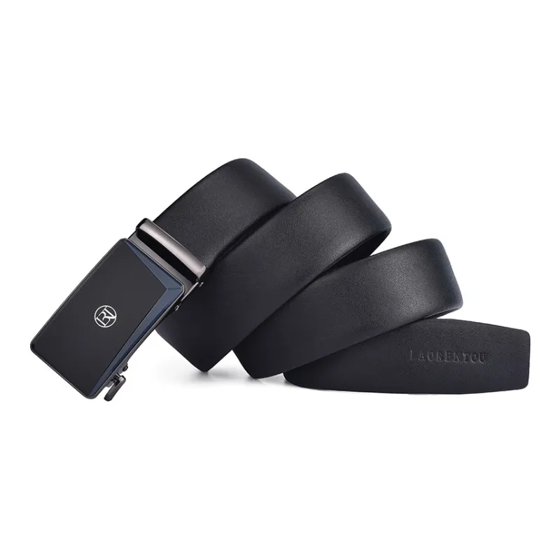 Old Man's Head Split Cow Leather Leather Belts Men's Black Width  3.5cm-1