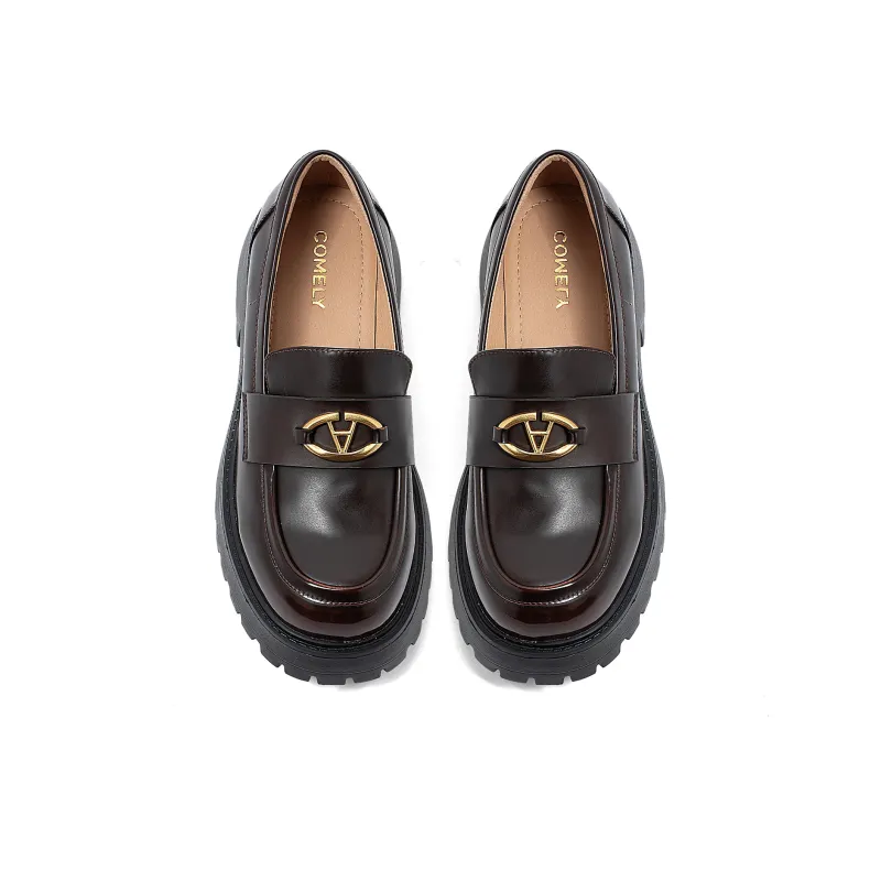 COMELY Loafers Women's Black/Coffee-3