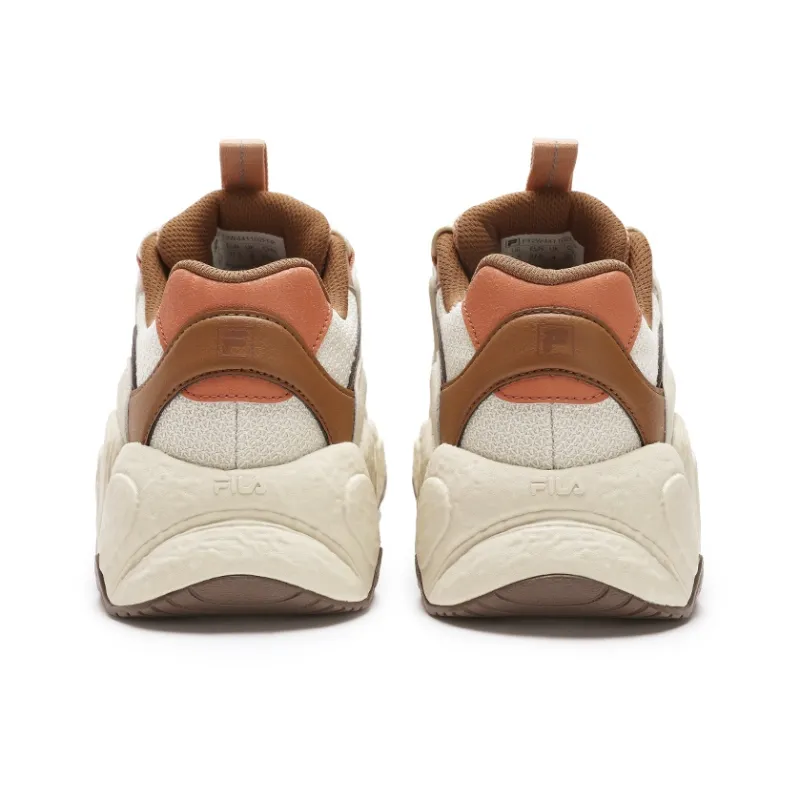 FILA Croissant Anti Slip And Wear Resistant Coverage Low Top Running Shoes Women's Beige Brown-4