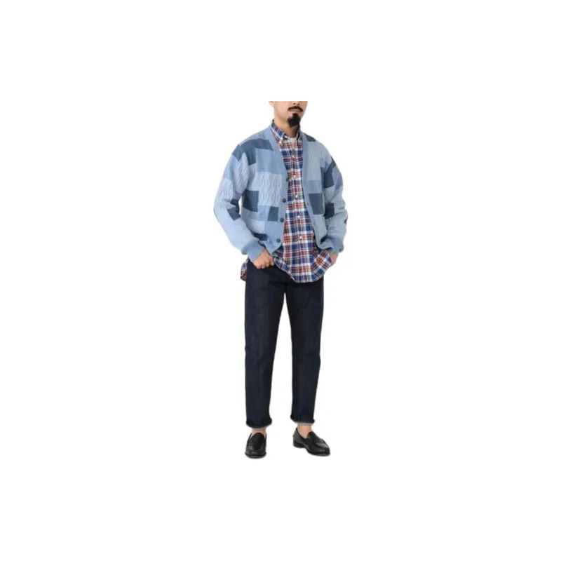 Beams Patchwork Cardigan-6