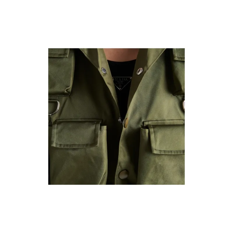 PRADA SS24 Shirt Men's Dark Olive Green-4