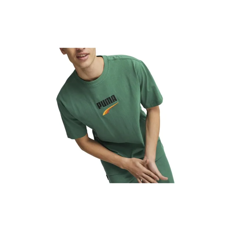 PUMA PUMA Downtown DOWNTOWN Logo Tee T-Shirt Men's Green-5