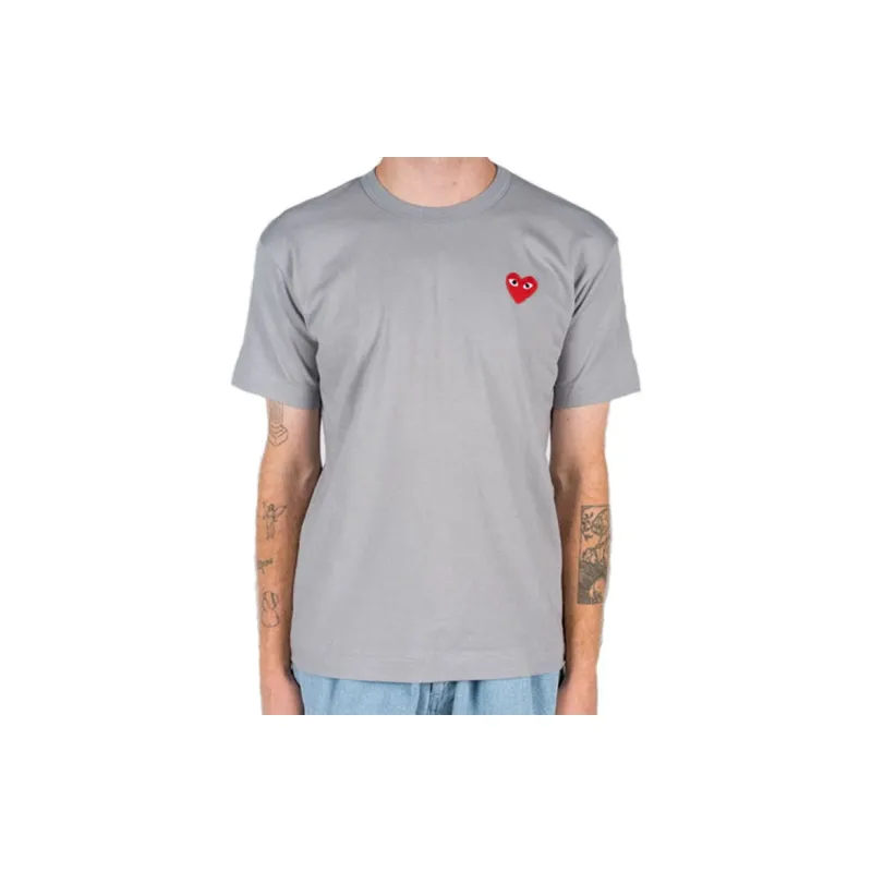 CDG Play T Shirts Men Gray-2
