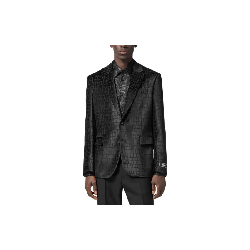 VERSACE SS24 Business Suits Coats Men's Obsidian Black Color-2