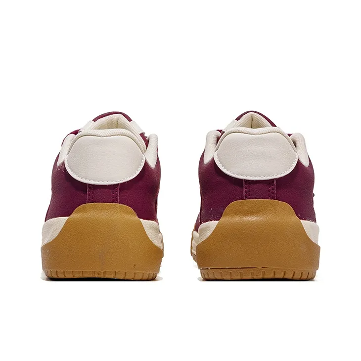 B10CROWN Anti Slip Wear Resistant Low Top Skateboard Shoes Women's Red Cherry-5