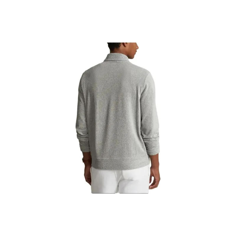 Polo Ralph Lauren SS24 Knit Corduroy Quarter-Zip Pullover Sweatshirt Men's Gray-3