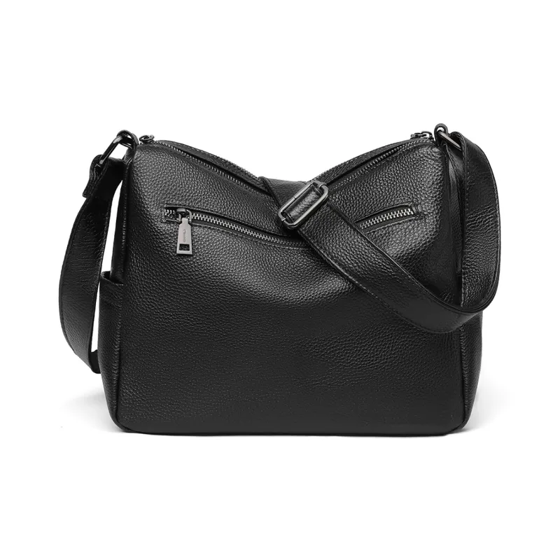 C°BANNER Cow Leather With Synthetic Leather Shoulder Bag, Crossbody Bag Regular Women's Black-4
