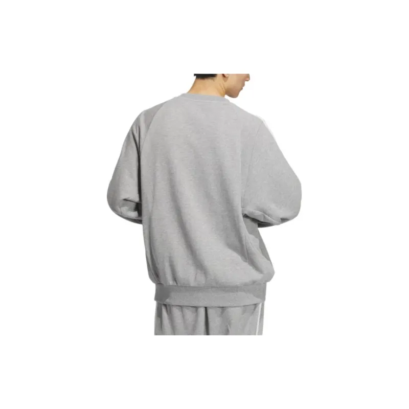 Adidas 3 STRIPES CREW SWEATSHIRT Unisex Medium Heather Gray-2