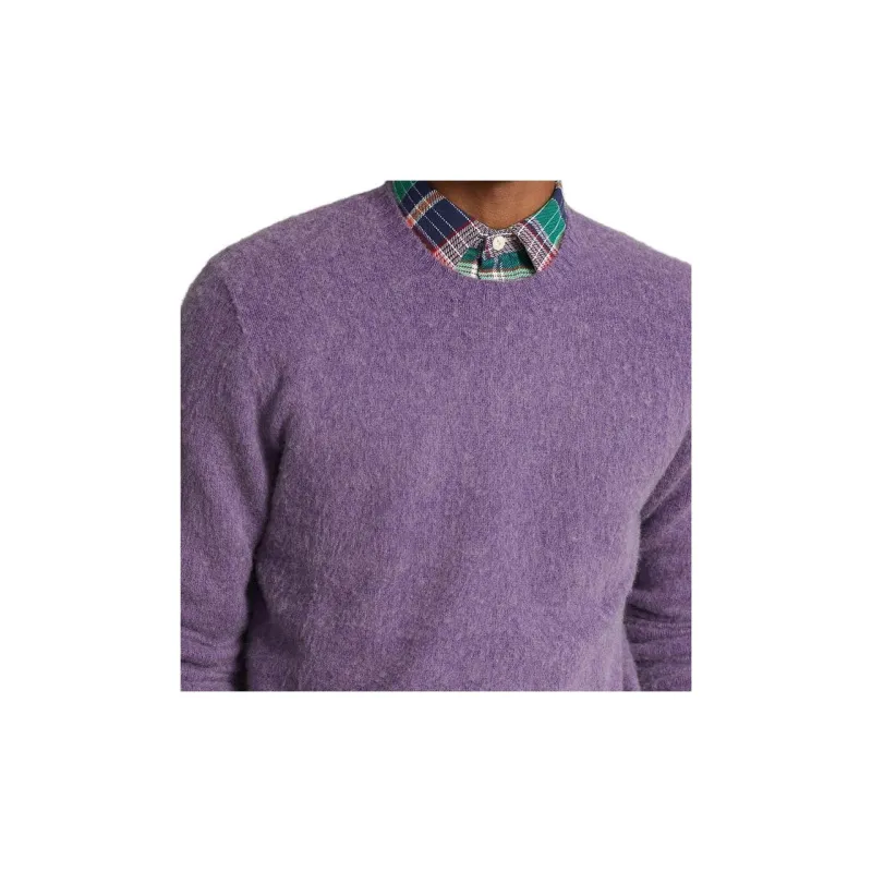 Polo Ralph Lauren FW23 Crew Neck Fitted Long Sleeved Sweater Men's Purple-3