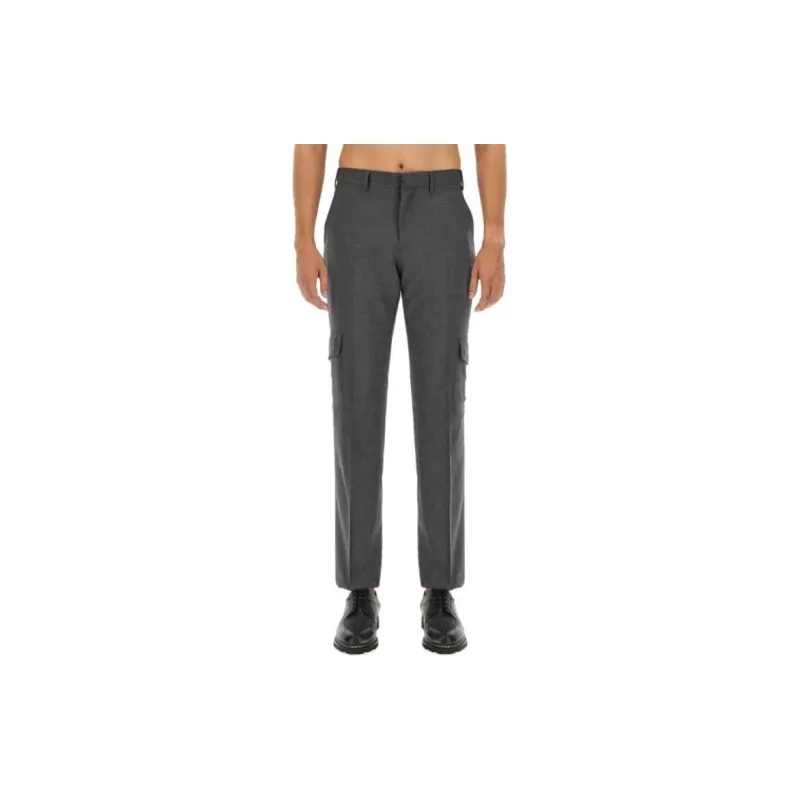 LARDINI Mid rise Wool Cargo Trousers-2