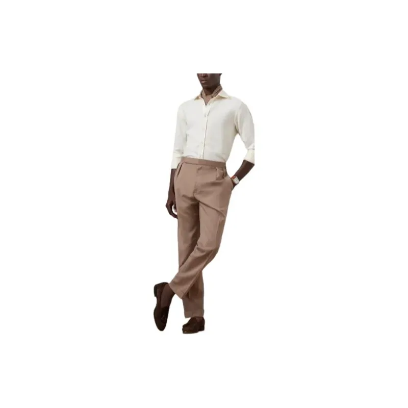 Ralph Lauren Purple Label Lin Silk Canvas Shirt Men's White-1