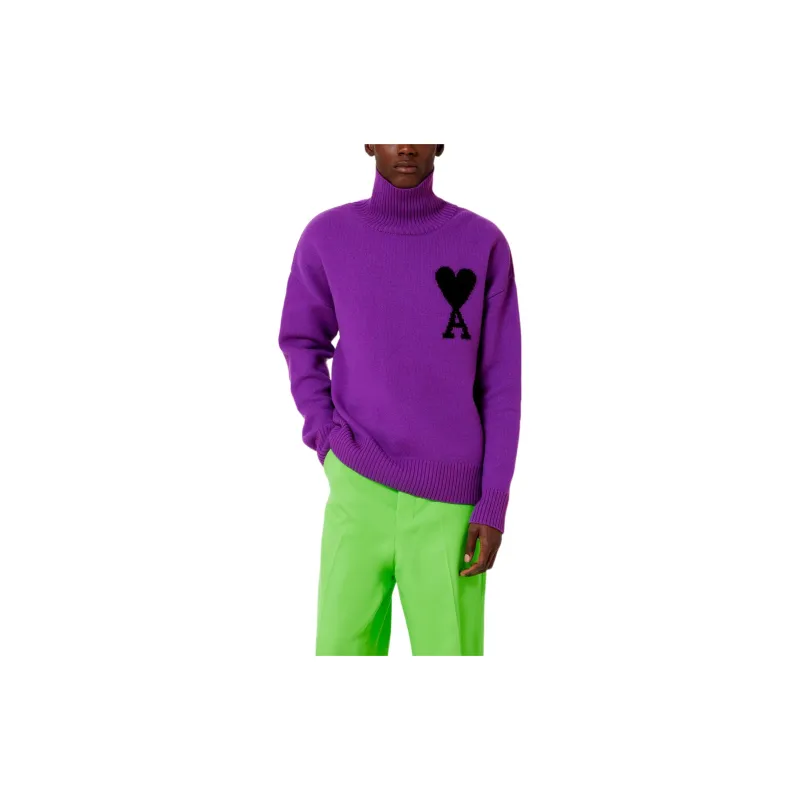 Ami Paris Oversize Stand Up Collar Sweater-2