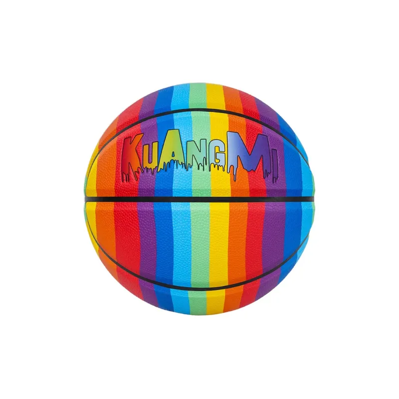 Kuangmi PU Basketball Rainbow Size 7 Ball Training Unisex-1