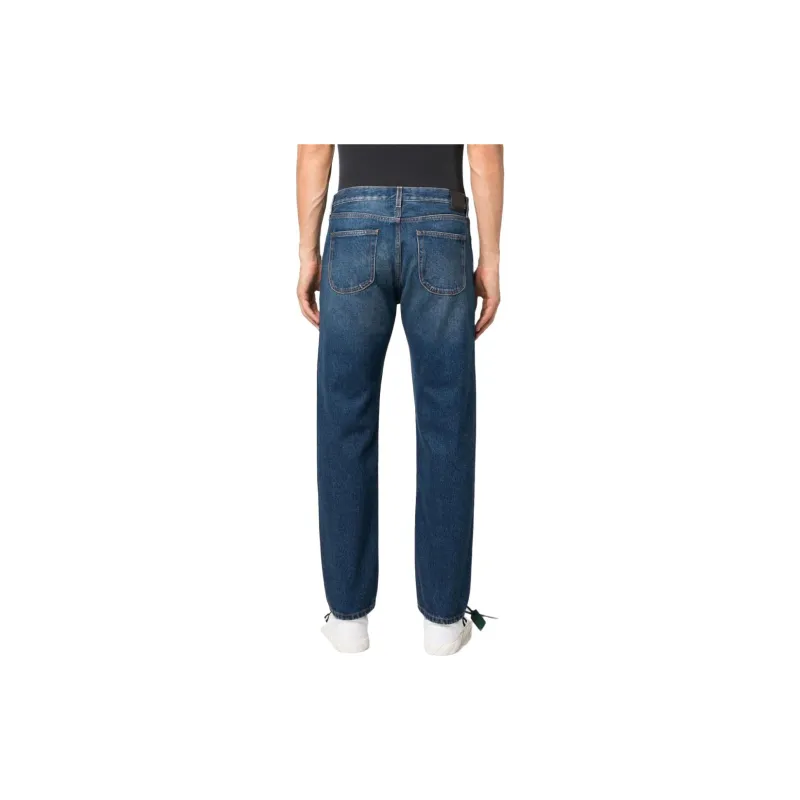 OFF WHITE Logo Patch Straight Leg Jeans-3