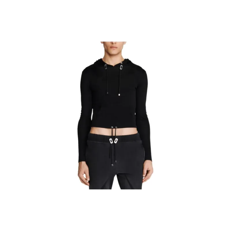 DION LEE Lustrous Shrunken Drawstring hem Hoodie-2