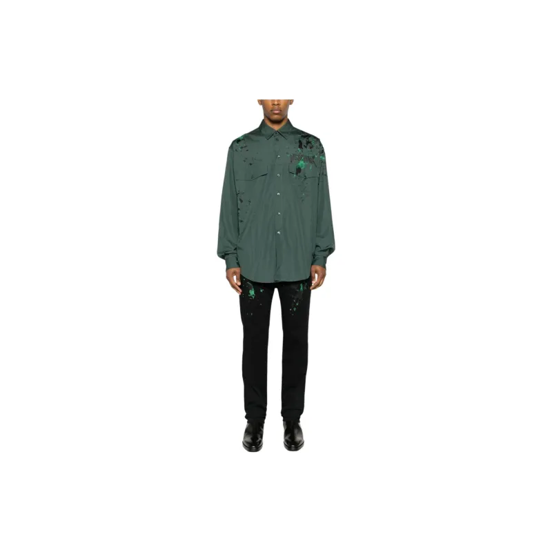 MOSCHINO SS24 Shirt Men's Dark Green-1